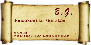 Bendekovits Gusztáv névjegykártya
