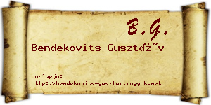 Bendekovits Gusztáv névjegykártya