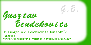 gusztav bendekovits business card